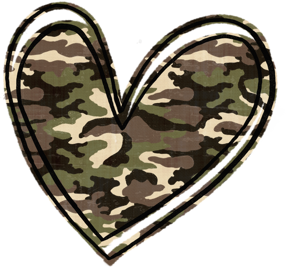 Camouflage military design heart